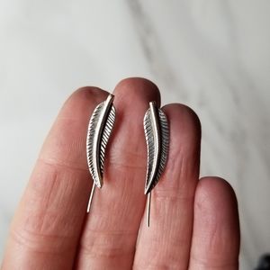 Sterling silver leaf earrings